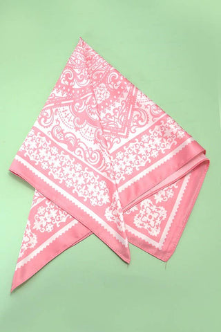 PAISLEY PINK SILKY SCARF