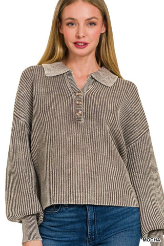 Henley Sweater-Mocha