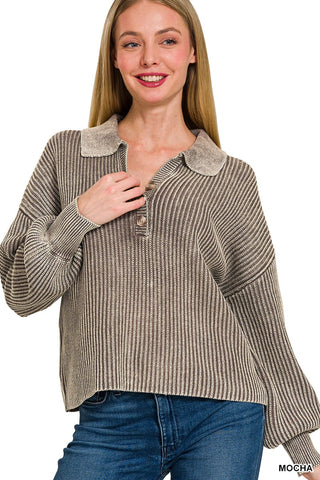 Henley Sweater-Mocha