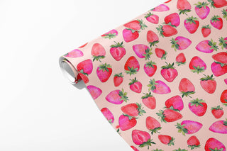 Strawberries - Birthday Holiday Wrapping Paper 3 Sheet Roll