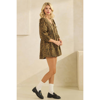 Leopard Denim Romper