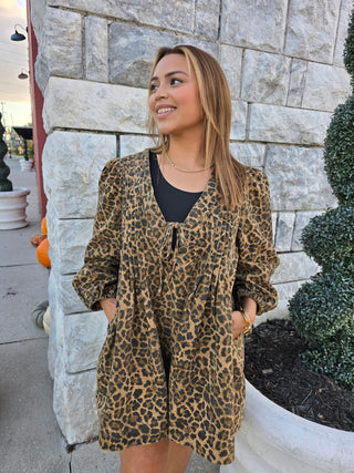 Leopard Denim Romper