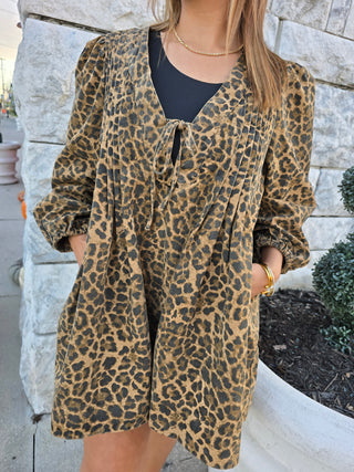 Leopard Denim Romper