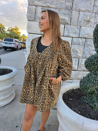 Leopard Denim Romper