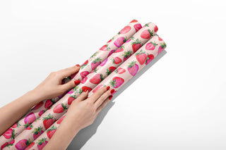 Strawberries - Birthday Holiday Wrapping Paper 3 Sheet Roll