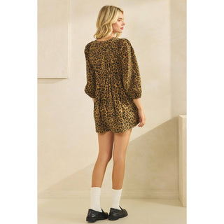 Leopard Denim Romper