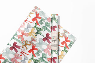 Festive Holiday Bows Wrapping Paper - 3 Sheet Roll