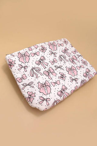 RILEY BOW COSMETIC MAKEUP POUCH