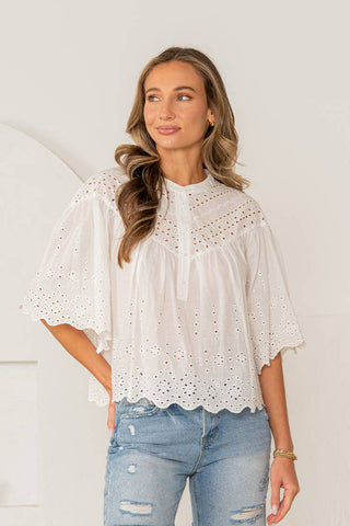 Falling For You Top -White