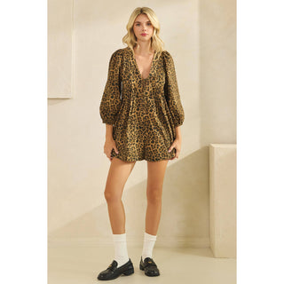 Leopard Denim Romper
