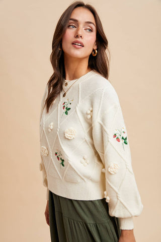 Sweeter Than Berries Sweater -Cream