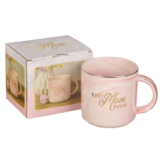 Mug Pink Marbled Best Mom Ever