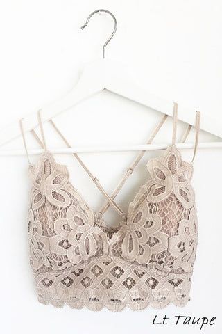 Lace Bralette-Light Taupe