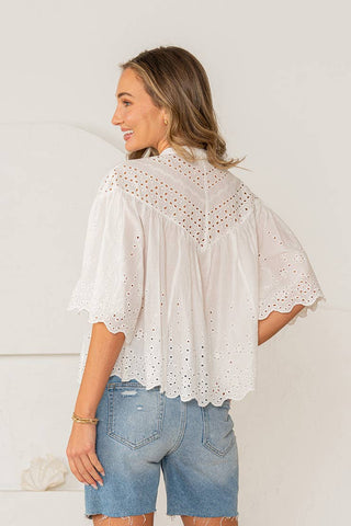 Falling For You Top -White