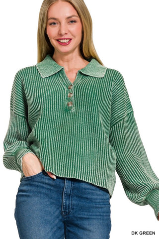 Henley Sweater-Green