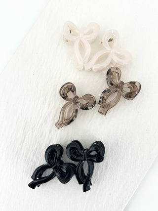 Mini Glossy Ribbon Hair Claw