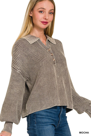 Henley Sweater-Mocha