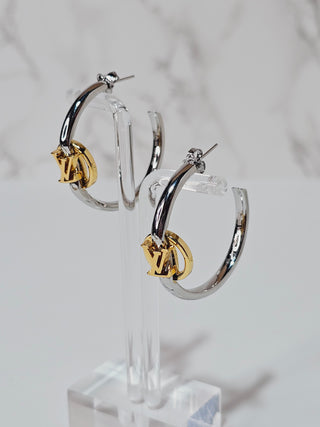 Silver and Gold Luxe Hoops