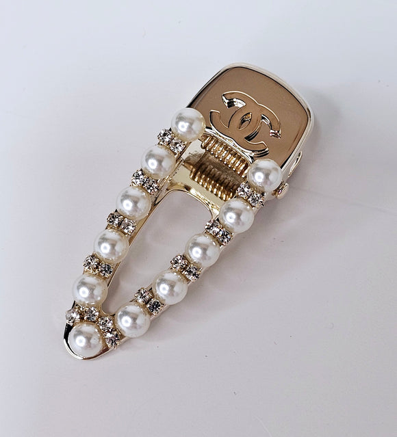 Gold and Pearl Luxe Hair Clip