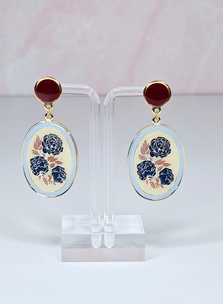 Blue Floral Earrings