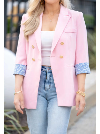 Pink Floral Blazer