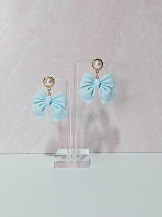 Pauline Bow Earrings- Blue