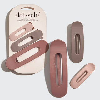 3pc Flat Lay Claw Clips - Glossy Terracotta