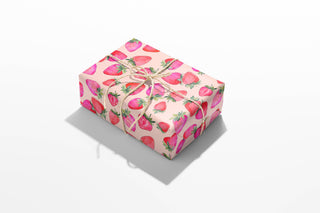 Strawberries - Birthday Holiday Wrapping Paper 3 Sheet Roll