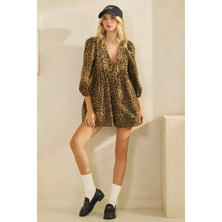 Leopard Denim Romper