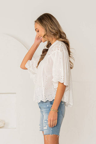 Falling For You Top -White