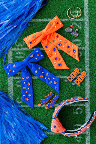 Gators Bow Barrette- Blue