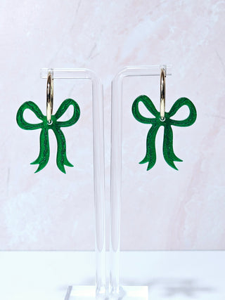 Green Bow Earrings