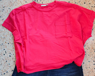 Robin Cropped Tee- Ruby
