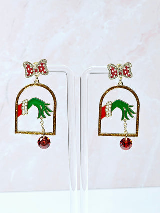 Grinch Christmas Earrings