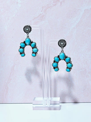 Denim And Rhinestones Earrings