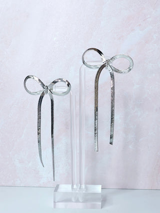 Bow Babe Earrings- Silver