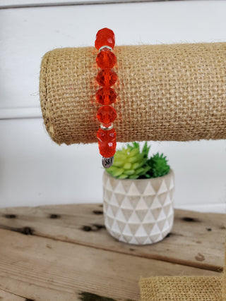 Orange Clear Crystal Bracelet