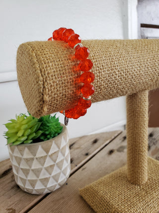 Red Orange Crystal Bracelet