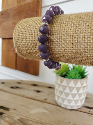 Eggplant Crystal  Bracelet