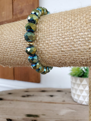 Metalic Green Crystal Bracelet