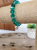 Clear Teal Crystal Bracelet