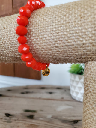 Dark Orange Crystal Bracelet