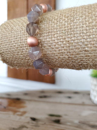 Geometric Gray Agate Bracelet