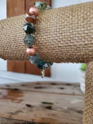 Geometric Green Agate Bracelet