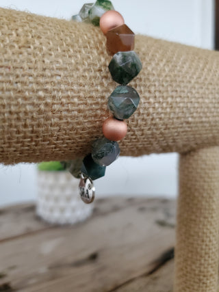 Geometric Green Agate Bracelet