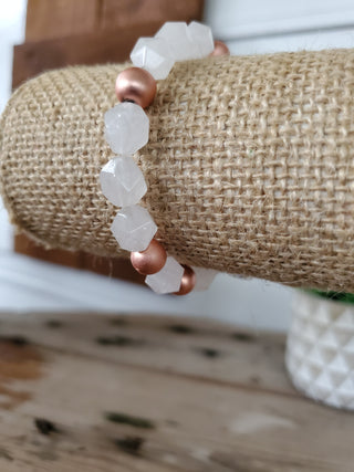 Geometric White Agate Bracelet