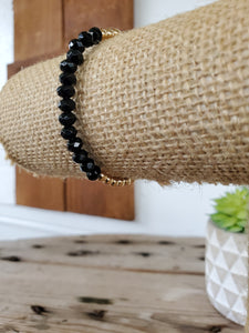 Black Half Stone Bracelet