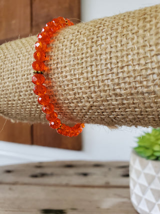 Clear Orange Crystal Bracelet