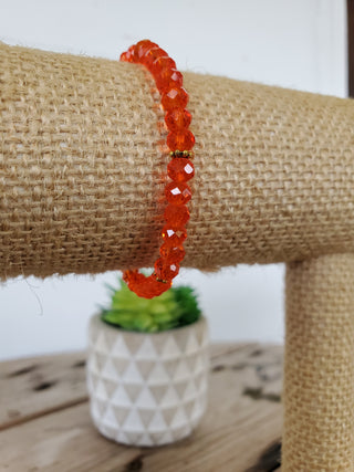 Clear Orange Crystal Bracelet