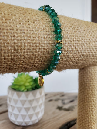 Clear Green Crystal Bracelet